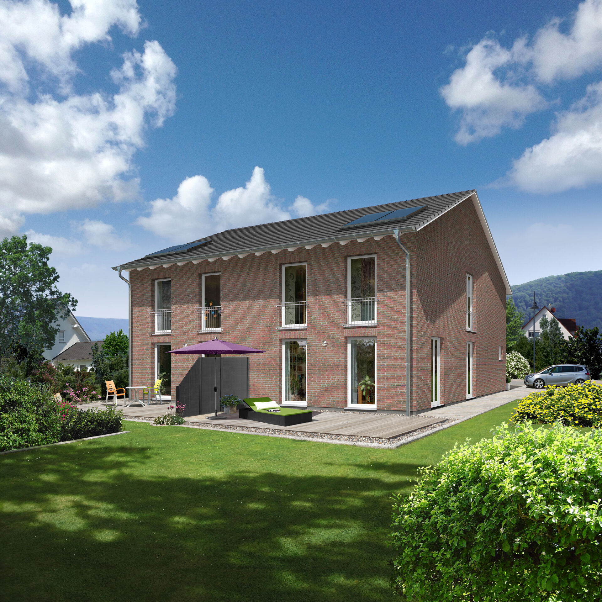 Doppelhaus-Aura-125-Garten-Klinker